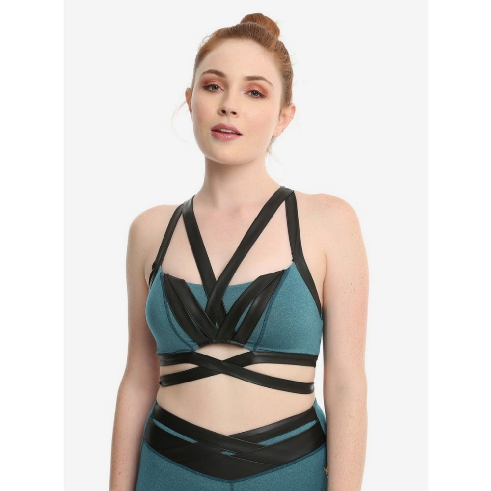 Her Universe Sports Bra Womens Marvel Asgardian Loki Low-Impact Strappy Size M